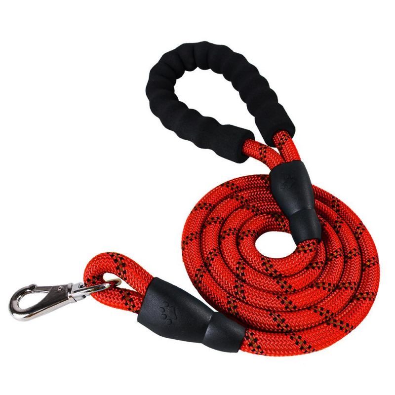 Nylon Rope Reflective Dog Leash Highly Reflective Threads Strong