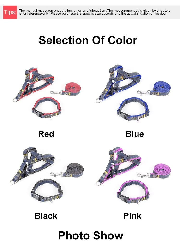 Dog Leash Harness Set with Adjustable Collar Heavy Duty for Pet Animal Daily Training Walking Running