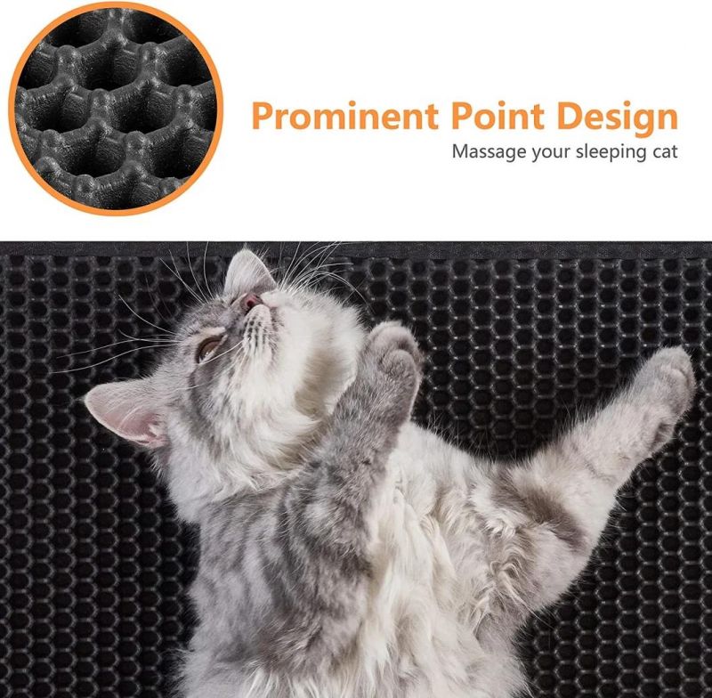 High Quality Customized Waterproof Mat-Super Size Double-Layer Durable Honeycomb Cat Litter Box Mat