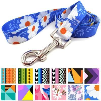 Floral Print Dog Leash with Safety Locking Buckle