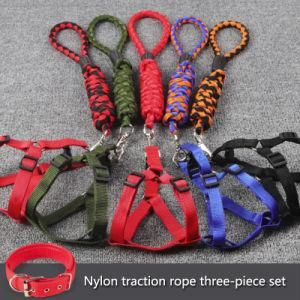 New Model 2019 Dog Harness with Collar Set Nylon Hand-Crafted Dog Lead/Rope Three-Piece Set Harness