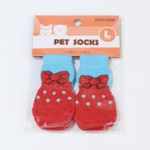 Red Cartoon Non-Slip Non-Scratch Warm Cotton Hosiery Pet Socks