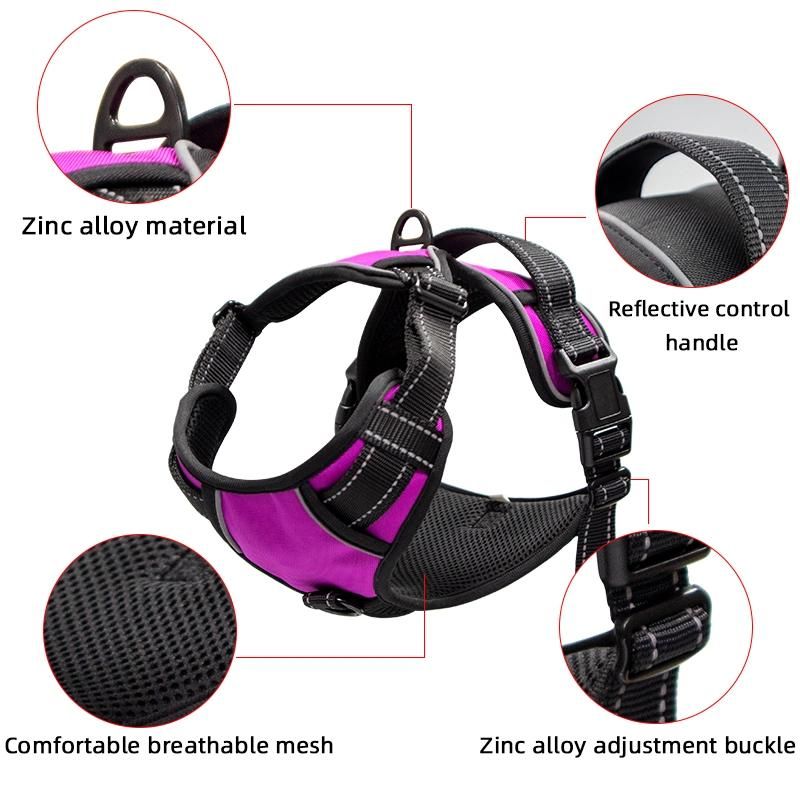 New Design Color Buckles Neoprene Neck Wholesale Dog Harness Vest Design Custom Adjustable Dog Harness