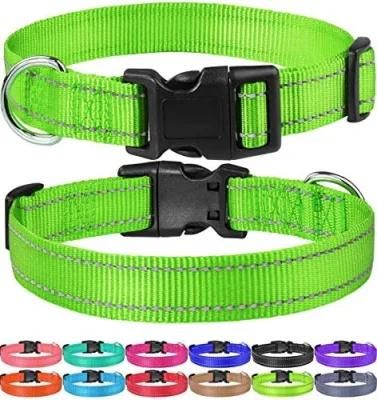 Buckle Adjustable Classic Solid Colors Sturdy Classic Reflective Dog Collar
