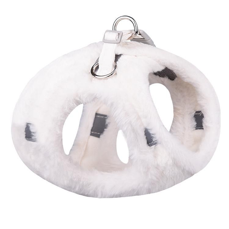 Fashion New Winter Warm Plush Imitation Rabbit Fur Pet Dog Chest Harness with Reflective Effect for Small Dogs