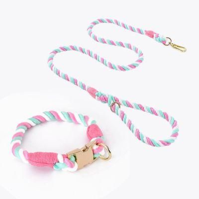 Free Sample Leash Dog Comfort Rope Dog Leashes Cotton Dog Collar and Leash Set