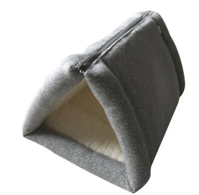 Thicker Fleece Triangle Zipped Cat Pet Bed