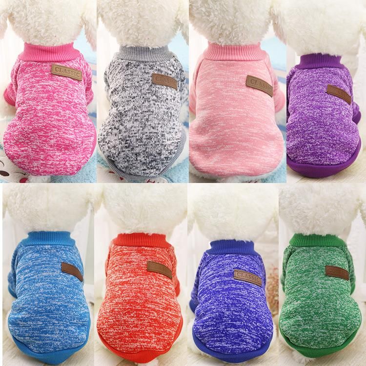 Fashion Pet Sweaters Hoodies, Comfortable Wool Teddy Dog Cat Simple Pets Clothes//