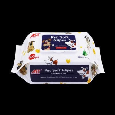 Pet Wipes Puppy Cat Dog Hair and Skin Cleaning Wipes