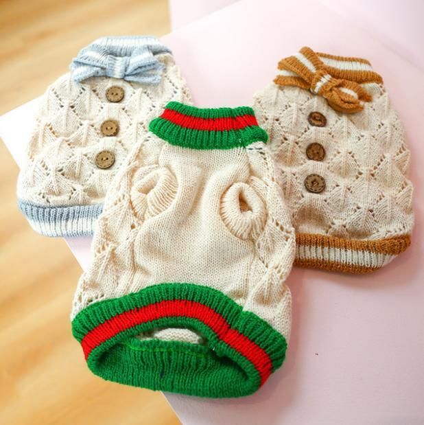 Soft Warm Dog Sweater Cute Knitted Dog Winter Clothes Classic Plaid British Style Dog Coats