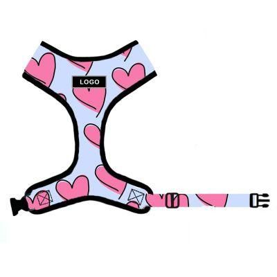 2021 Customize Pattern Logo Collar Leash Poop Bag Collar a Set Dog Harness