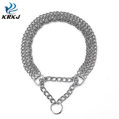 Waterproof Durable Adjustable Big Dog Heavy Triple Row Chains Martingale Choke Collar