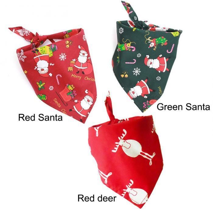 Christmas Pet Scarf Bandana Dog Collar Santa Pattern Pet Accessories
