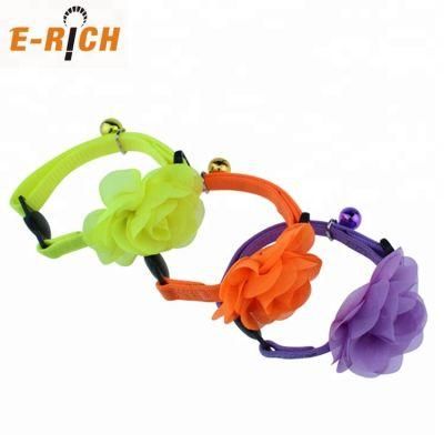 High Quality Adorable Flowers Custom Nylon Cat Collar with Breakaway Cat Collar Buckles