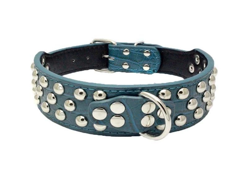Fashionable Stuedded Rivet Pet Collar PU Leather Dog Collar