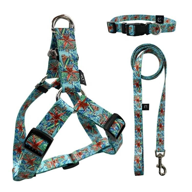 High Quality Low Price Custom Logo Reflective Dog Harness Nylon Pets Puppy Lead Leash Dog Harness