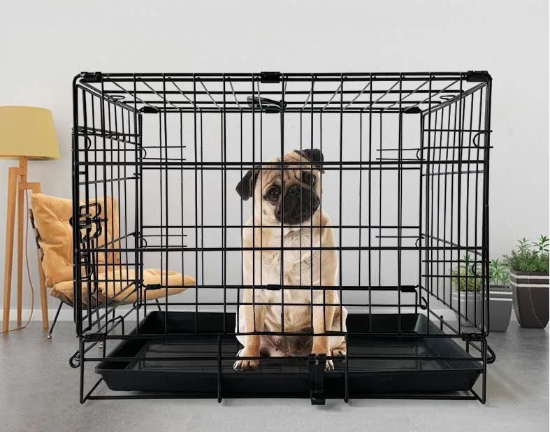 Dog Products, Homes for Pets Dog Crate Double Door Folding Metal Dog Crates Fully Equipped Large Size