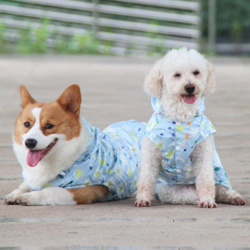 Wholesale Waterproof Pet Raincoat Highweight Fabric Pet Coat Outdoor Dog Rain Coat
