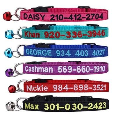 Adjustable Nylon Cat Collar with Plastic Cat Buckle and Bells
