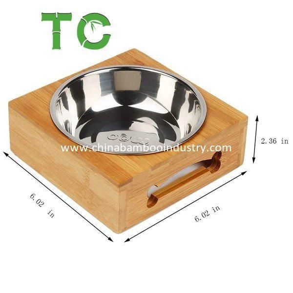 Wholesale Pet Feeder Bamboo Pet Feeder Elevated Pet Bowls, Raised Dog Cat Feeder Anti Slip