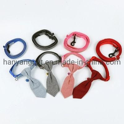 Custom Pattern Pet Bowtie Dog Bell Necktie Collar Matching Leash