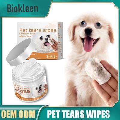 Biokleen OEM Custom Puppy Vitamin E Hypoallergenic Bamboo Wipe Dog Shampoo Pet Tear Stains Removing Wipes