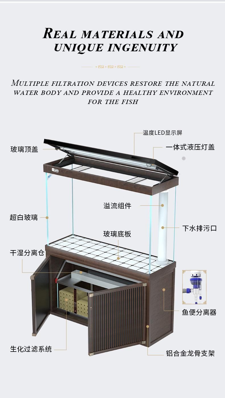 Yee Aquarium Aquarium Light Pump Accessories Arowana Big Fish Tank Set