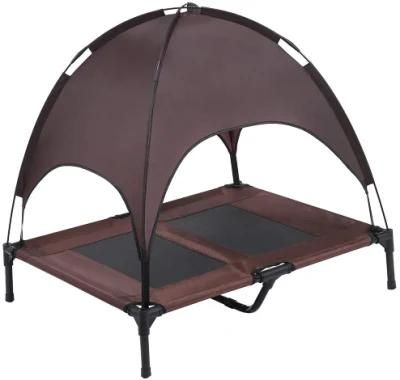 Large Outdoor Dog Bed, Elevated Pet Cot with Canopy