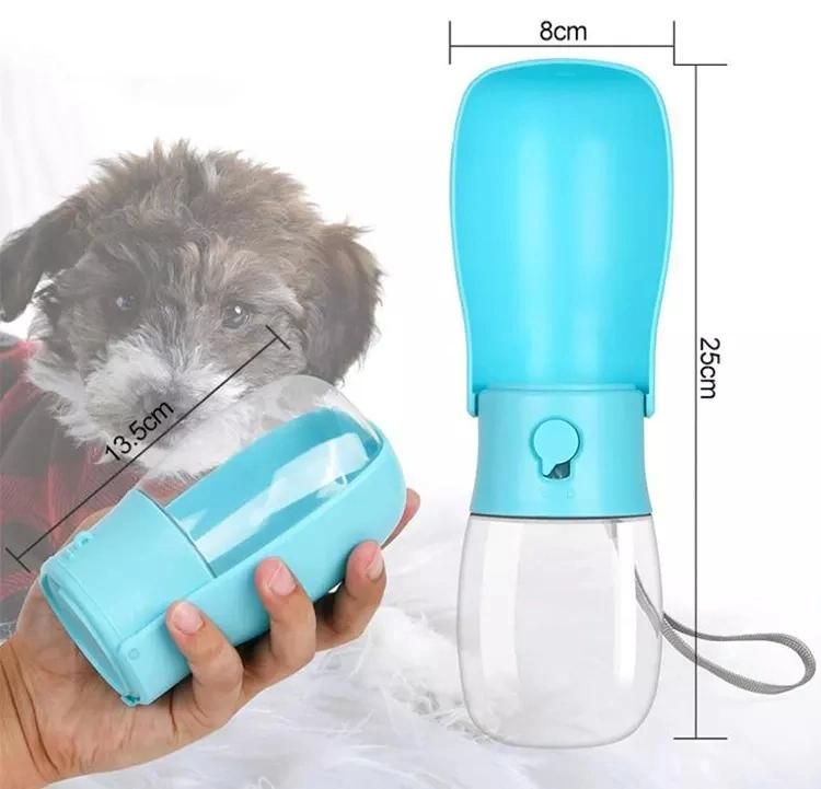 Factory Wholesale Pet Waterer 280ml Walking Portable Plastic Pet Drinker Pet Dog Bottle for Travel