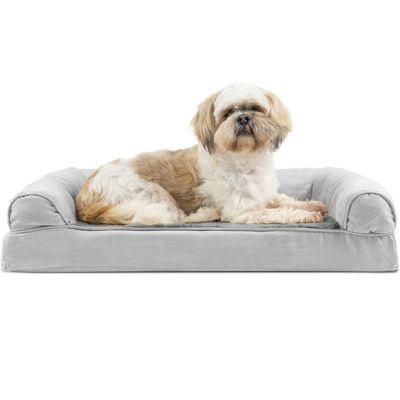 Removable and Washable Pet Sofa Bed Comfortable Memory Foam Sofa Dog Bed with Waterproof liner
