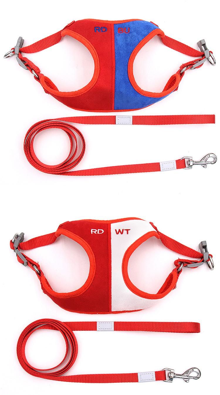 Dog Products, Faux Suede Dogs Chest Straps Color Matching Breathable Cat Straps Reflective Dog Rope