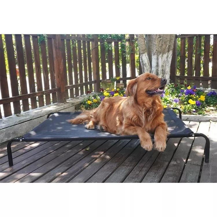 Pet Outdoor Summer Raised Cooling Dog Cot Bed portable Elevated Camping Dog Cot Bed with Durable Mesh Center
