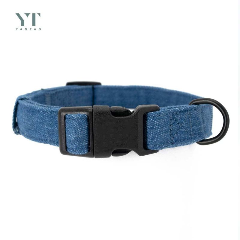Sublimation Blank Pet Dog Denim Harness Set Custom Pet Dog Collar and Leashes Harness Accesorios Perros