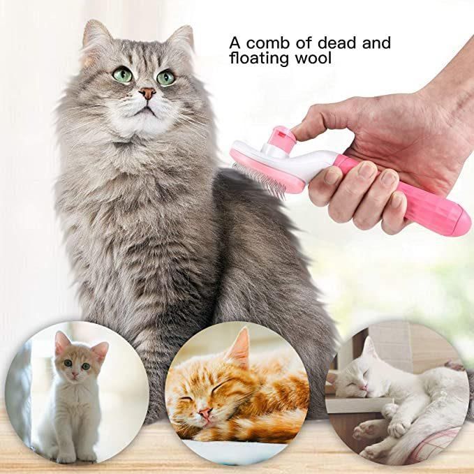 3 Colors Pet Massage Brush or Pet Comb, Stainless Steel Ball Head Steel Needle, to Pet Grooming