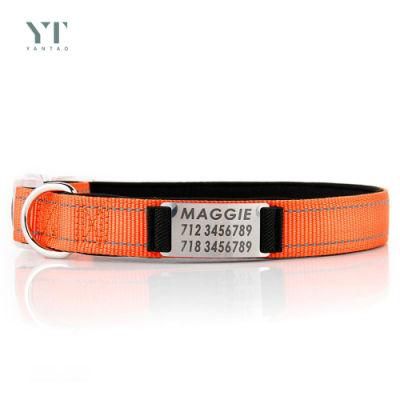 High Quality Heavy Duty Adjustable Premium Reflective Transparent Plastic Buckle Nylon Dog Collar with Neoprene Padded