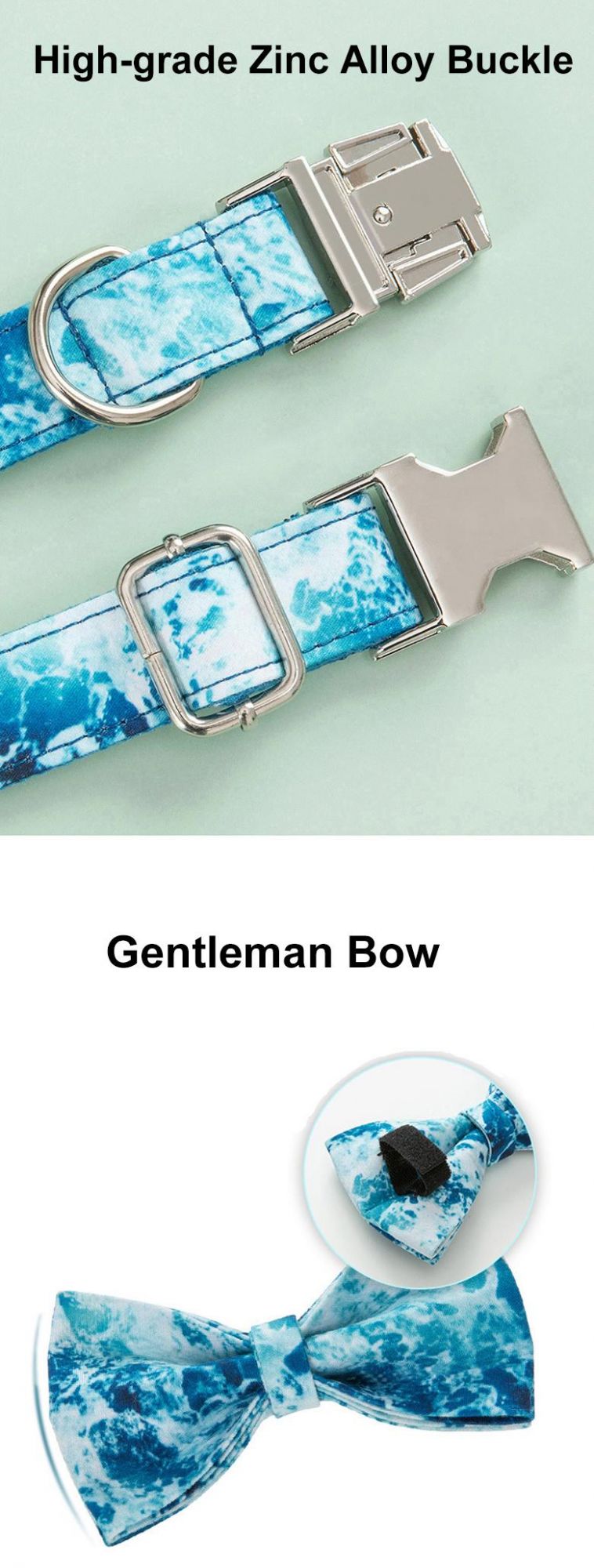 Custom Fashion Pet Collar and Leash Heat Transfer Sublimation Logo Printed Dog Collar Leash Set