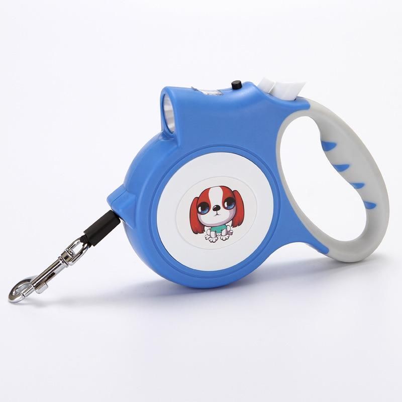 Retractable Dog Leash with LED Flashlight for Dogs