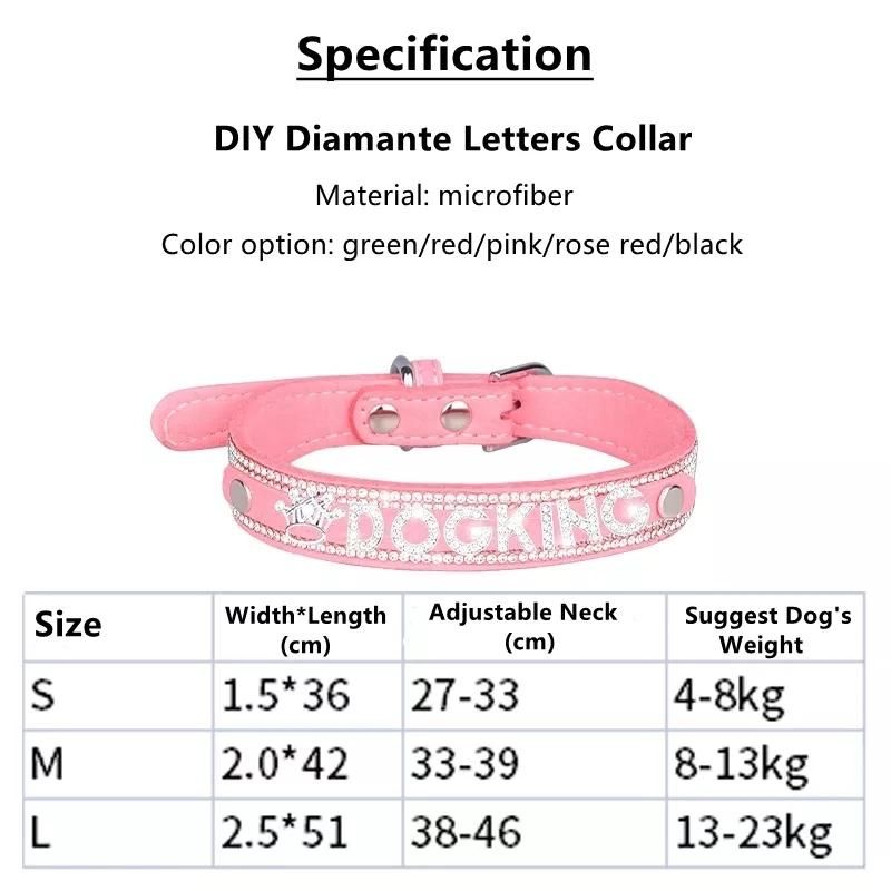 Hot Sale DIY Name Letters Rhinestone Dog Collar