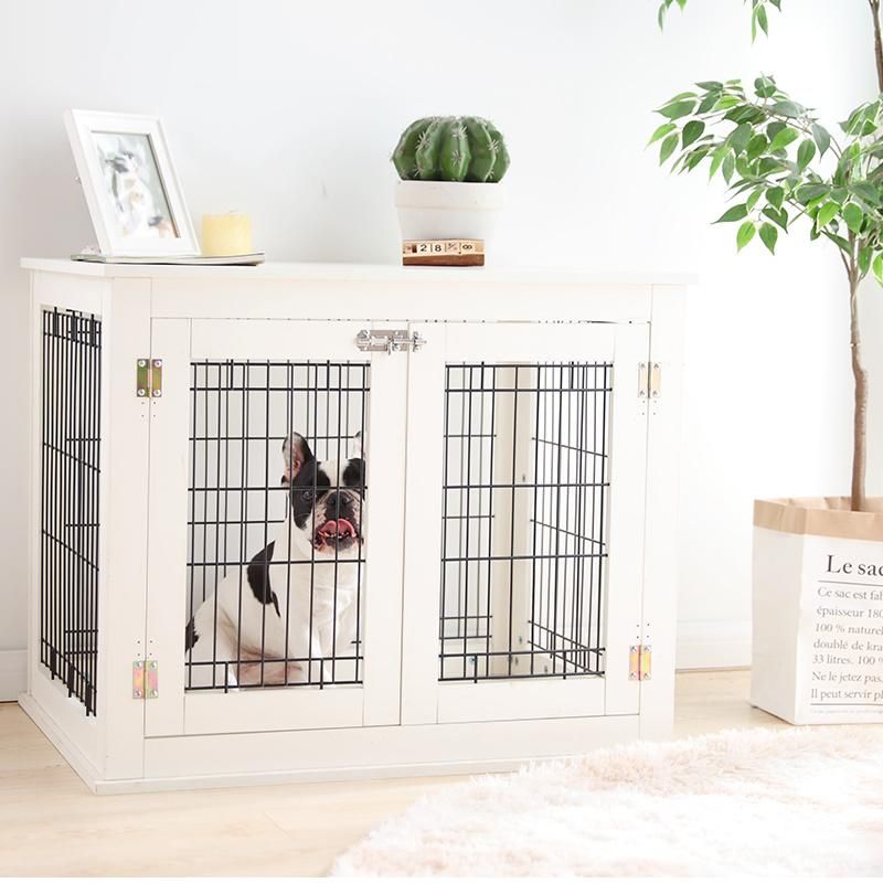 Furniture Style Double Doors Dog Cage Wooden Pet Kennels