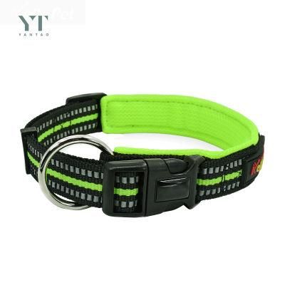 Wholesale Nylon Pet Accessories Collar Reflective Breathable Mesh Padded Large Small Dog Collar