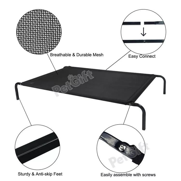 Pet Outdoor Summer Raised Cooling Dog Cot Bed portable Elevated Camping Dog Cot Bed with Durable Mesh Center