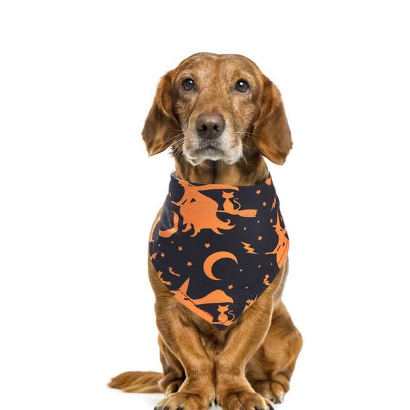 Pattern Halloween Christmas Pet Triangle Scarf Dog Saliva Towel