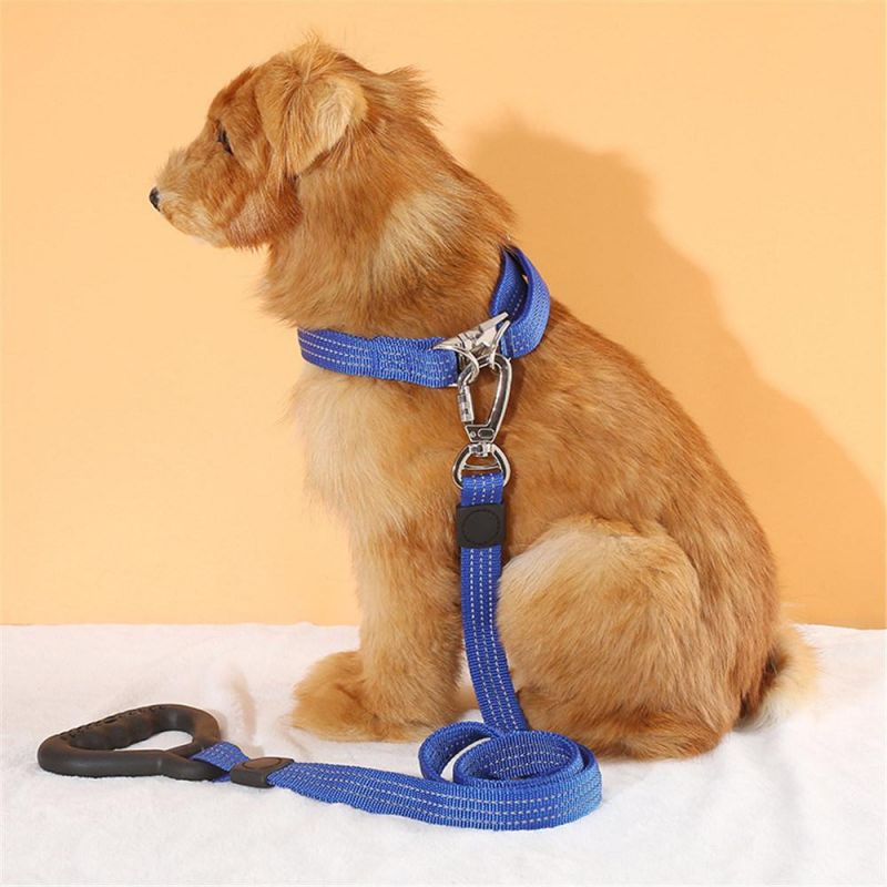 Reflective Heavy Duty Safety Nylon Pet Leather Leash with Handle