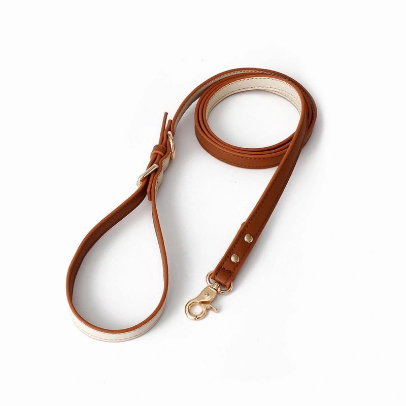 Hot Sale Amazon Pet Products Dropshipping Designer Personalized Luxury Vegan PU Genuine Leather Pet Dog Leash