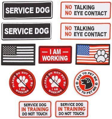 Service Dog Tactical Morale Patches Embroidered Military Emblem Army Swat Badge for Vest Harness, Hook and Loop Patch