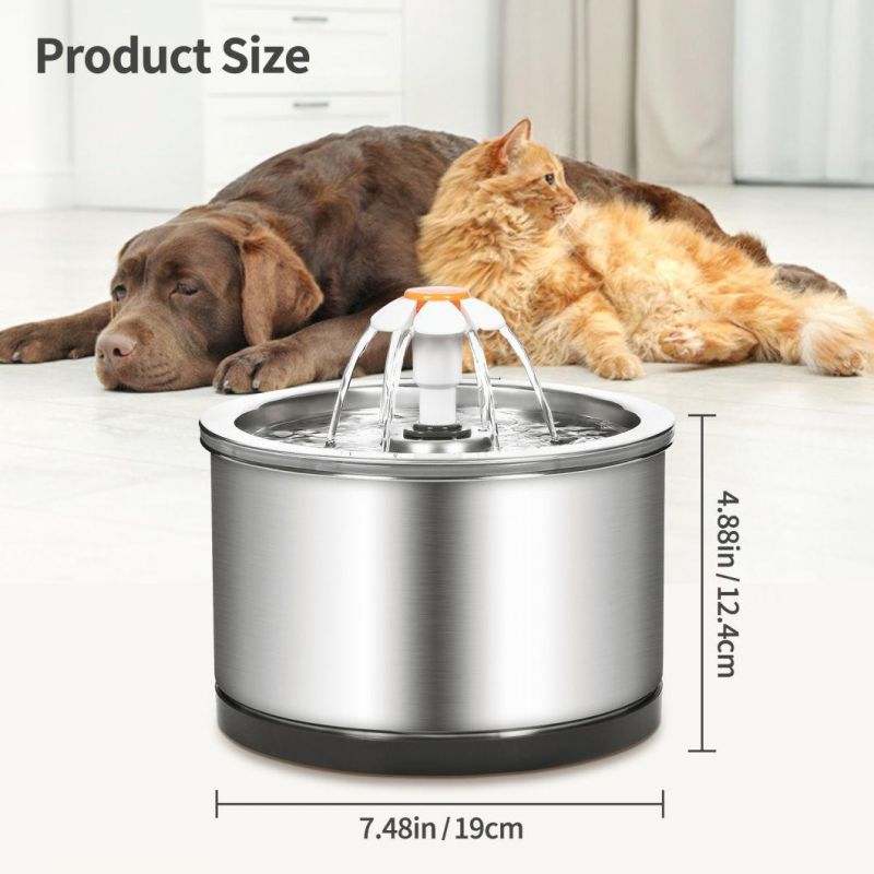 2.5L Automatic Stainless Steel Fountain for Cats Capacity Drinking Fountain