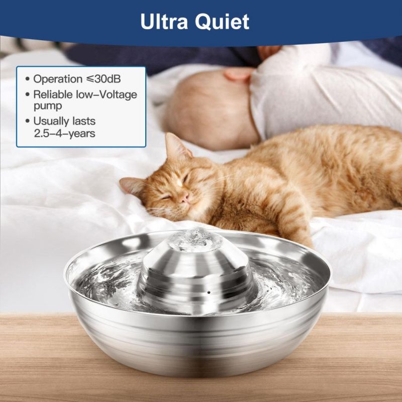2L Automatic Pet Water Feeder Stainless Steel Water Fountain
