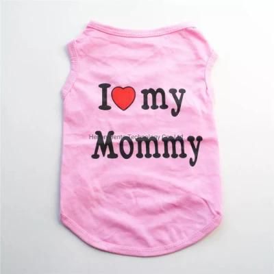 Wholesale Cute I Love My Mum/Dad Printed Dog T-Shirt Summer Puppy Clothes for Small Medium Dogs