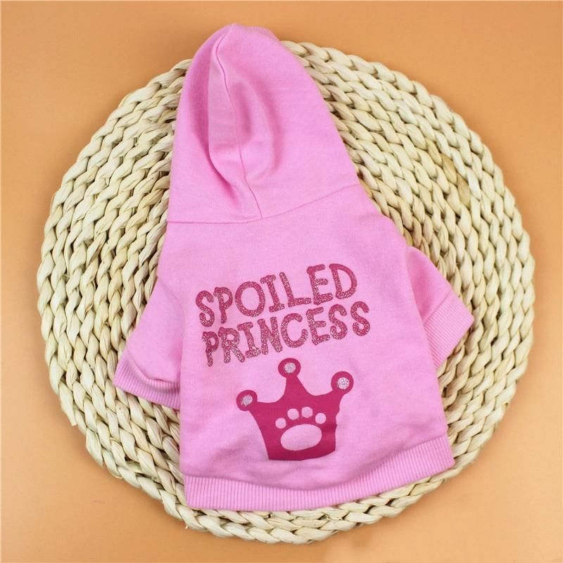 New Spring Autumn Pet Clothes Teddy Pomerang Pink Princess Hooded Cat Dog Clothes