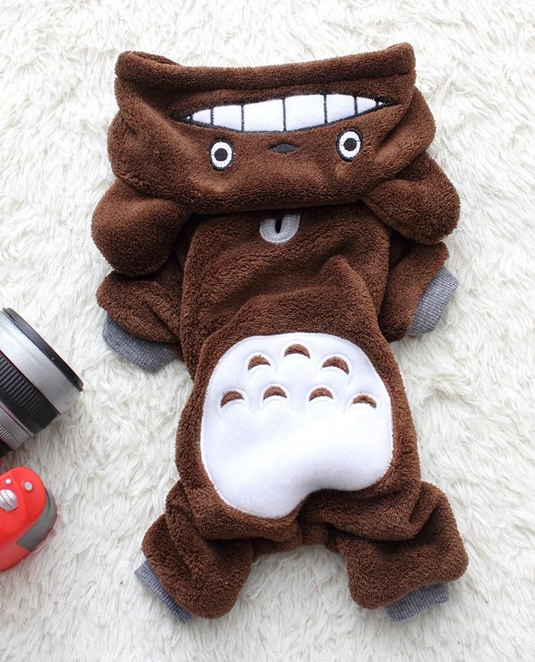 Warm Dog Hoodie Soft Winter Dog Products Cartoon Pet Clothes